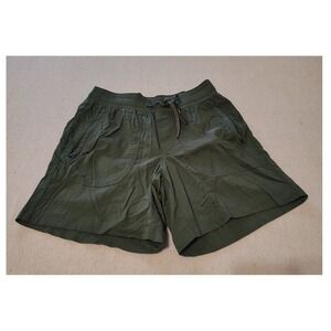 LL Bean Womens Olive Green Cargo Pocket Zip Shorts Drawstring‎ Waist XS OO